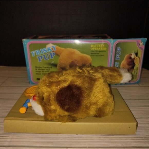 Amily Frisky Pup Vintage Battery Operated Kids Toy Moving Animal Company In Box - Picture 5 of 10